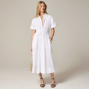 NWT!! J. CREW Elena Midi Shirtdress Cotton Poplin White Shirt Dress T4 4 Tall